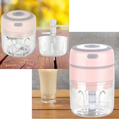 mini hachoir electrique ensemble 100, 250 et 300 ml rose