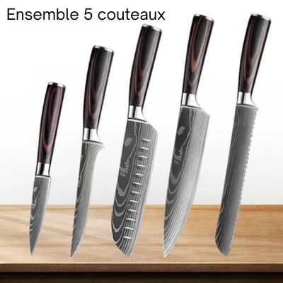 set couteau de cuisine ensemble de 5 couteaux