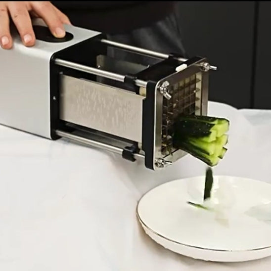 coupe frite électrique design ergonomique contrôle par bouton