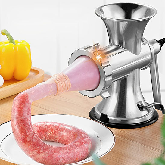 hachoir manuel à viande préparation de saucisses maison