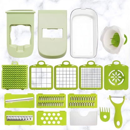 Mandoline Cuisine 17 pièces dont 8 lames tranchantes en acier inoxydable