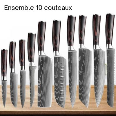 set couteau de cuisine ensemble 10 couteaux